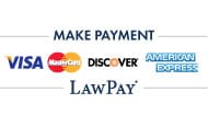 Make payment | Visa | Master Card | Discover | American Express | Law Pay